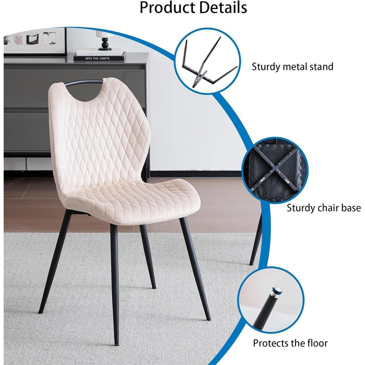 4-teiliges Esszimmerstuhl-Set Beige – Polsterstühle für Küche & Wohnzimmer