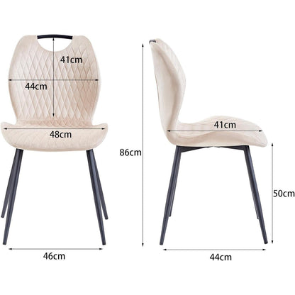 2er-Set Esszimmerstühle Beige – Polsterstuhl Küche Wohnzimmer
