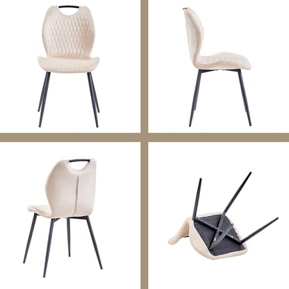 2er-Set Esszimmerstühle Beige – Polsterstuhl Küche Wohnzimmer