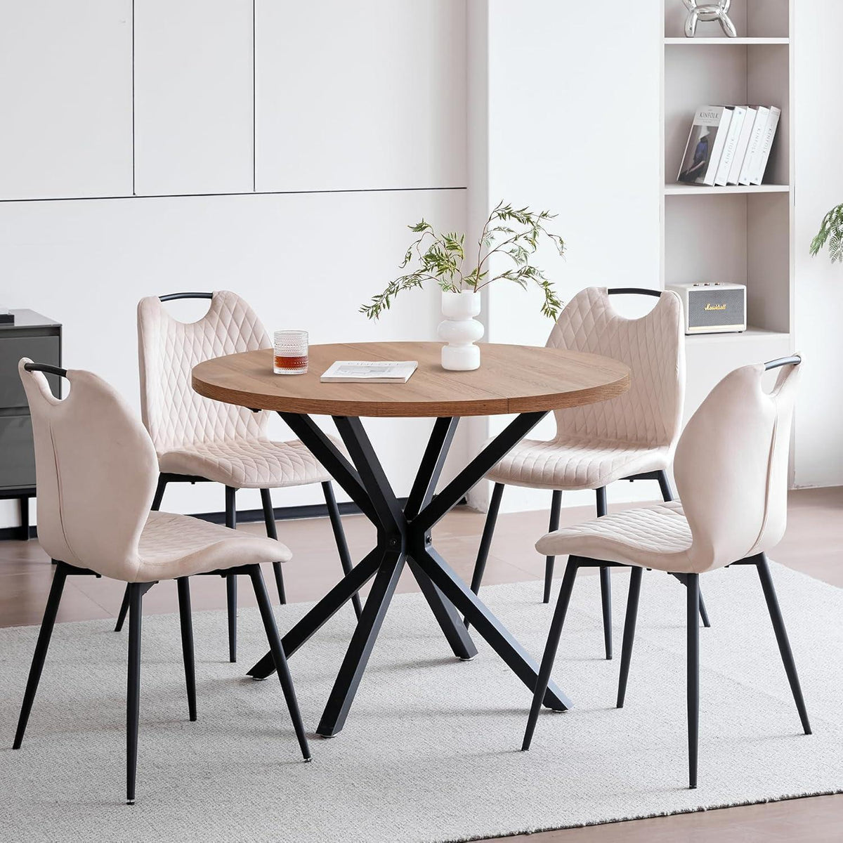 2er-Set Esszimmerstühle Beige – Polsterstuhl Küche Wohnzimmer
