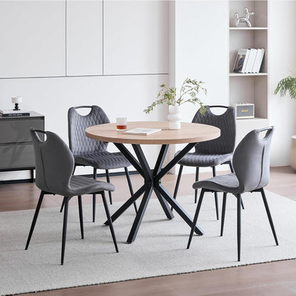 4er-Set Esszimmerstühle Grau – Polsterstühle für Küche & Wohnzimmer