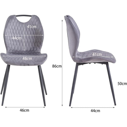4er-Set Esszimmerstühle Grau – Polsterstühle für Küche & Wohnzimmer