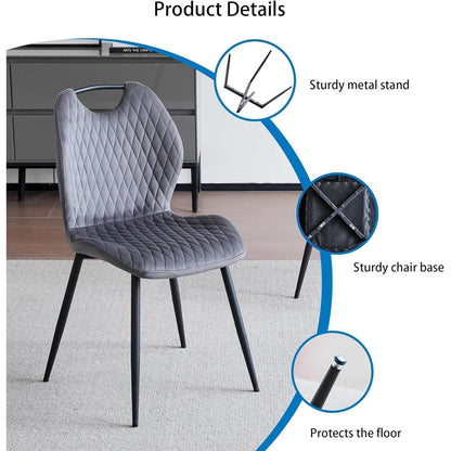 4er-Set Esszimmerstühle Grau – Polsterstühle für Küche & Wohnzimmer