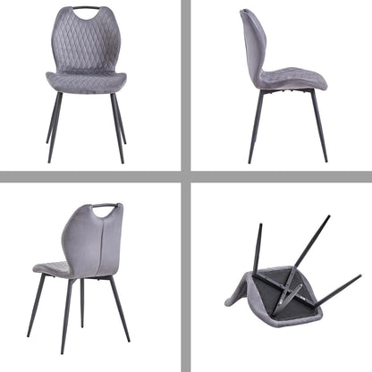 4er-Set Esszimmerstühle Grau – Polsterstühle für Küche & Wohnzimmer