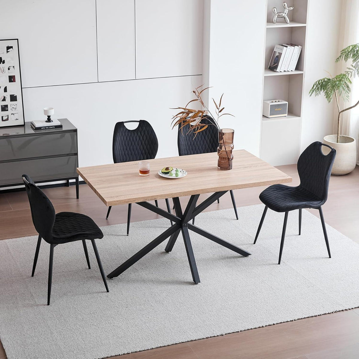 6 Esszimmerstühle Set Schwarz – Polsterstühle für Küche & Wohnzimmer