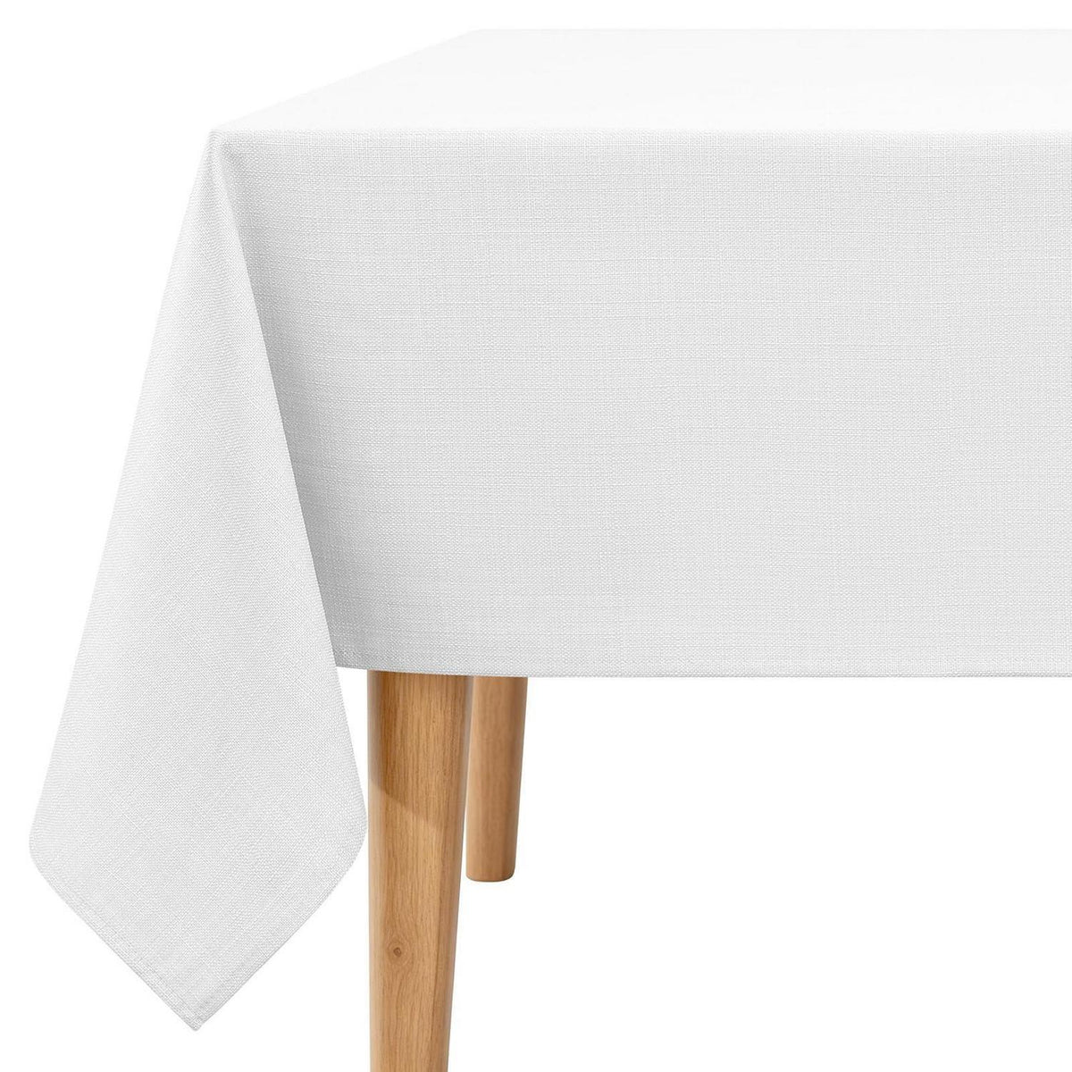Tischdecke Rechteckig Leinenoptik Weiß 140x200 cm