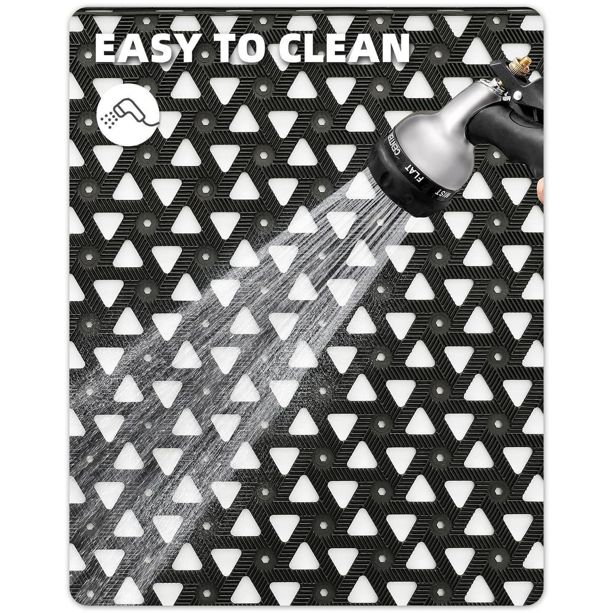 Fußmatte Schwarz 81x122 cm – Robust & Drainage für Draußen