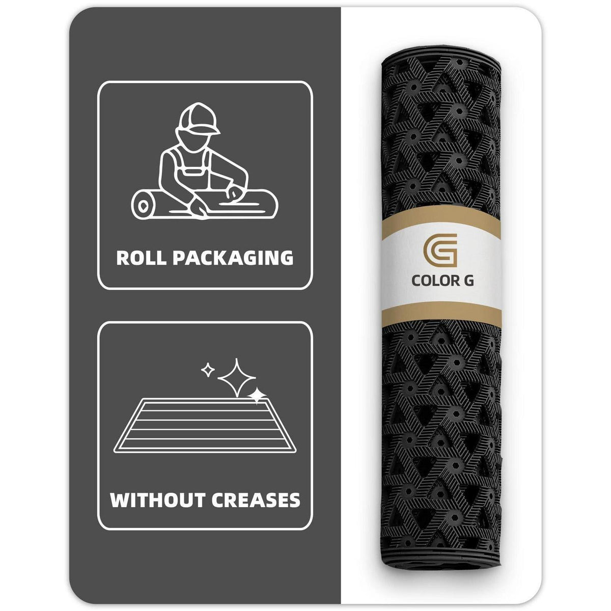 Fußmatte Schwarz 81x122 cm – Robust & Drainage für Draußen