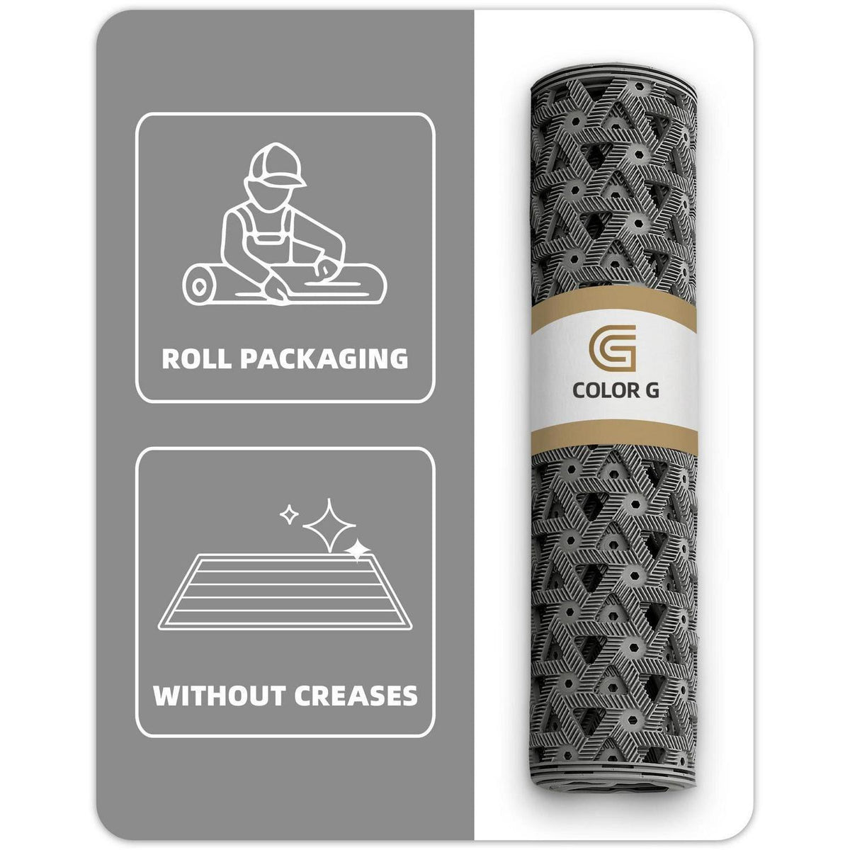 Fußmatte Grau 81x122 cm | Robust & Drainage für Draußen