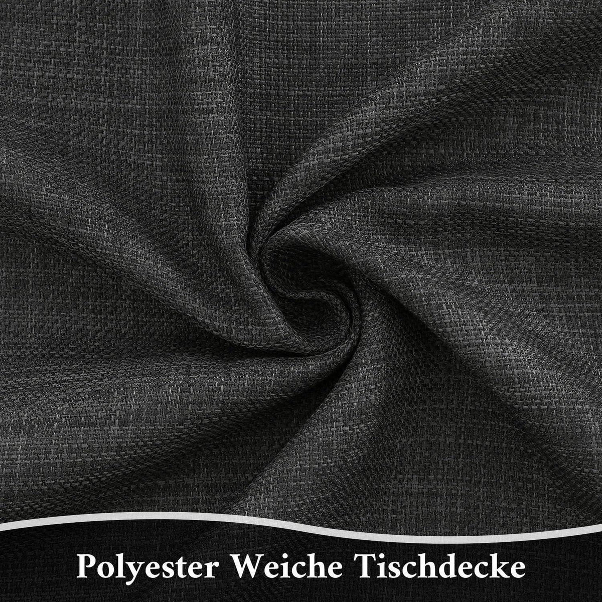 Dunkelgraue Leinen-Optik Tischdecke 80x80 cm – Wasserabweisend