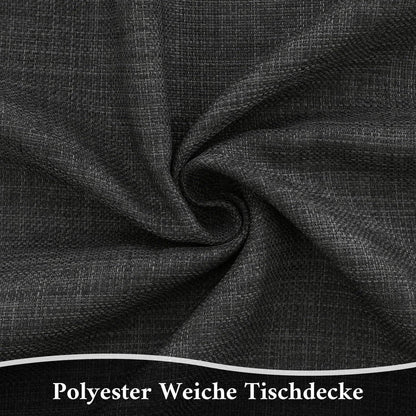 Dunkelgraue Leinen-Optik Tischdecke 80x80 cm – Wasserabweisend