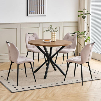 Gepolsterte Esszimmerstühle im skandinavischen Stil – Beige 2er-Set