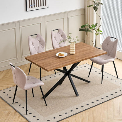Gepolsterte Esszimmerstühle im skandinavischen Stil – Beige 2er-Set