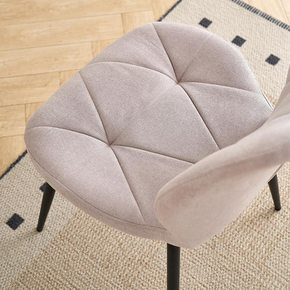 Gepolsterte Esszimmerstühle im skandinavischen Stil – Beige 2er-Set