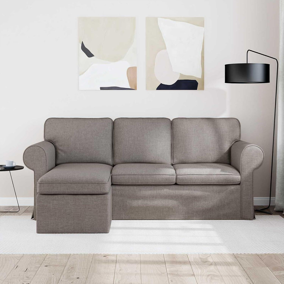 Ecksofa L-Form Wohnzimmer Taupe 160 cm – Modern & Komfortabel