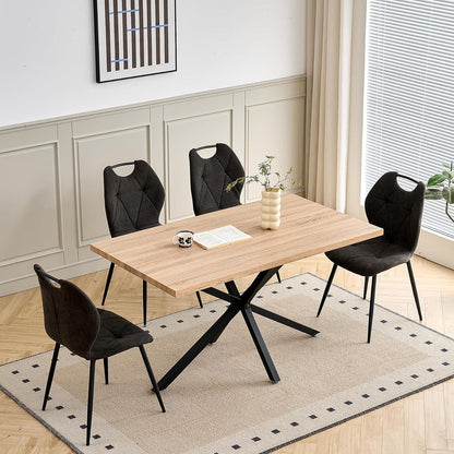 Gepolsterte Esszimmerstühle 2er-Set, skandinavischer Stil Schwarz