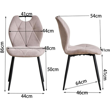 Gepolsterte Esszimmerstühle im skandinavischen Stil – Beige 4er-Set