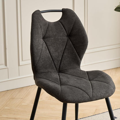 Gepolsterte Esszimmerstühle Set 6 – Skandinavischer Stil Schwarz