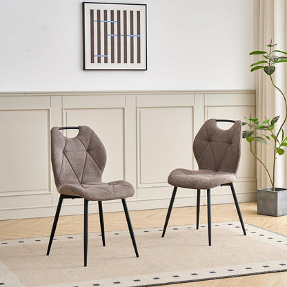 Gepolsterte Esszimmerstühle Set 6 – Braun, Skandinavisch