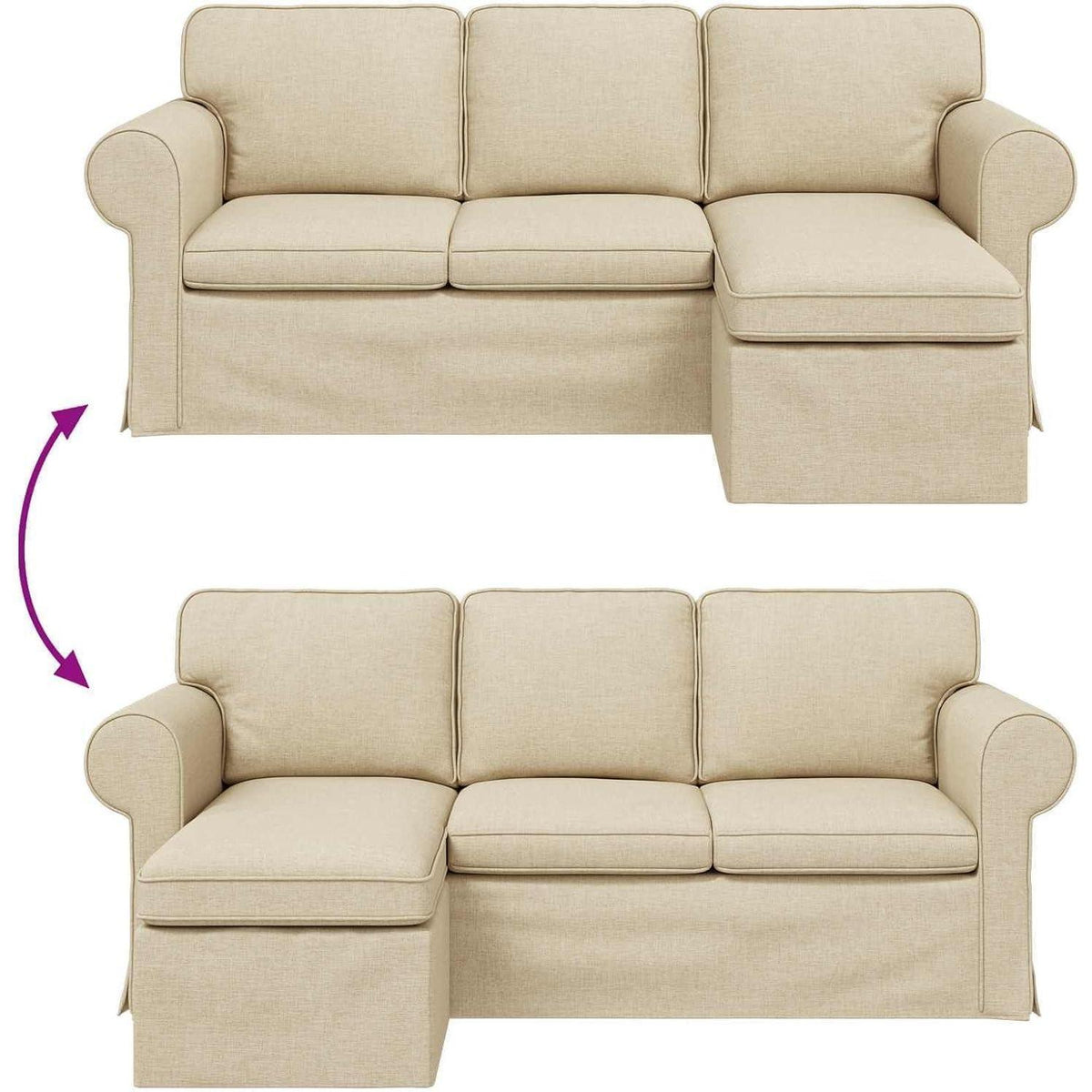 Ecksofa L-Form Creme 160 cm – Modernes Wohnzimmer Sofa