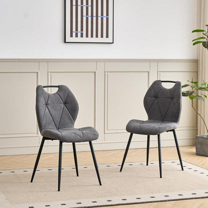Gepolsterte Esszimmerstühle Set 6 – Grau, Skandinavisch