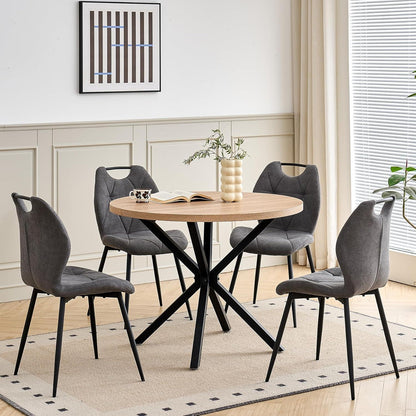 Gepolsterte Esszimmerstühle Set 4 – Grau, Skandinavisch