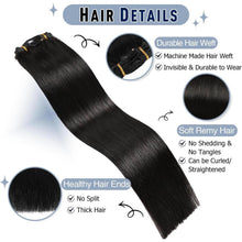 Echthaar Clip-In Extension Schwarz 50cm – 80g