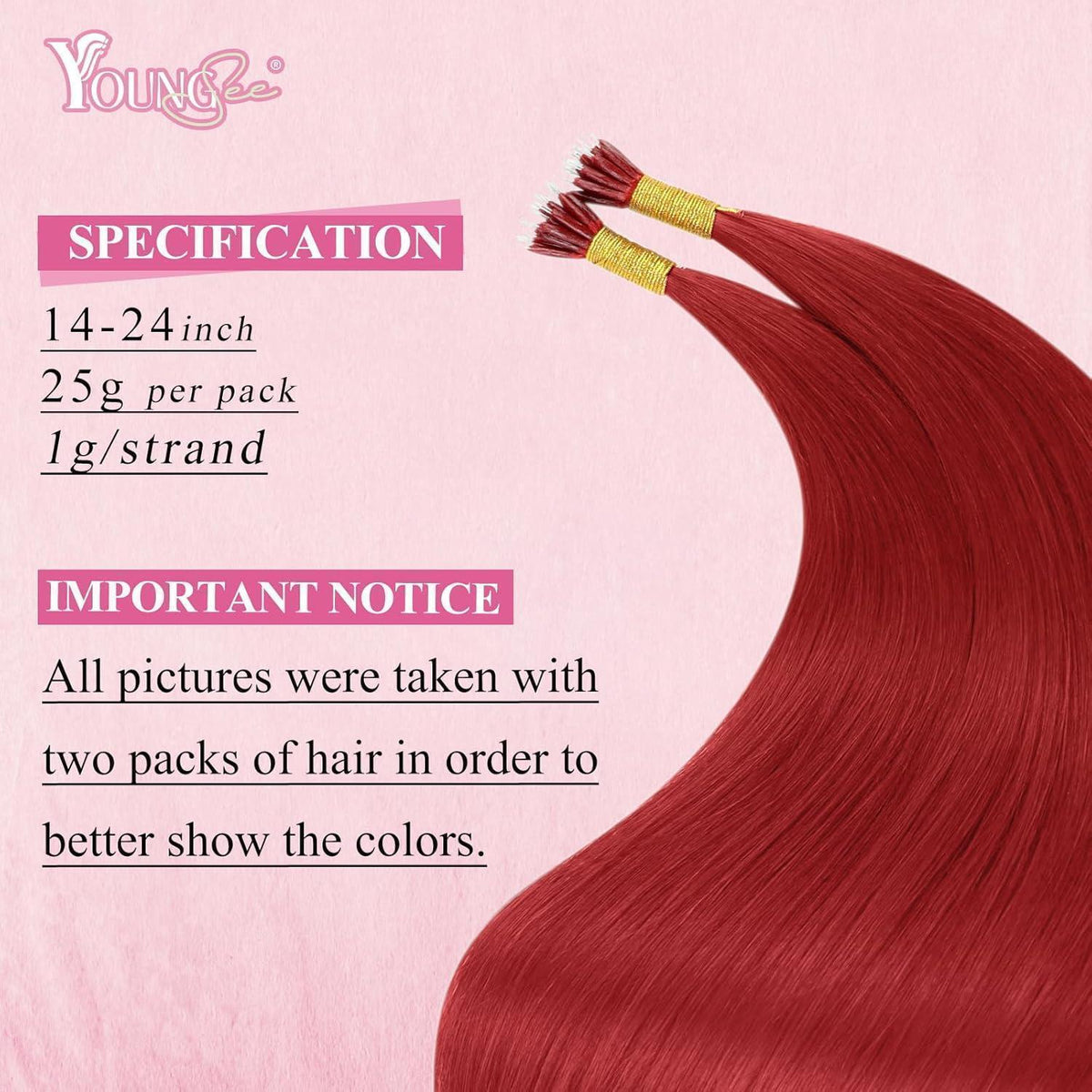 Rote Echthaar Nanoring Extensions 60cm – Remy Haarverlängerung