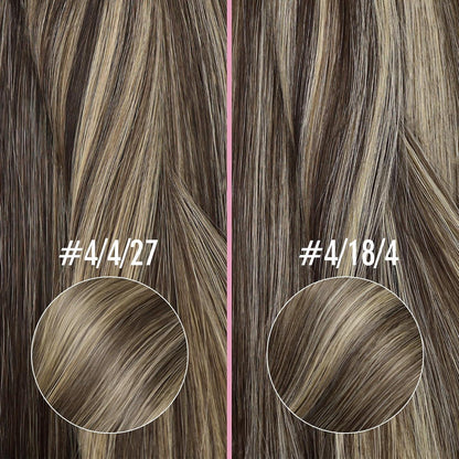 Nano Ring Extensions Braun Ombre Blond Echthaar 45cm