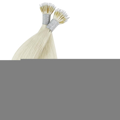 Echthaar Nano Ring Extensions Platinblond 70cm Gerade
