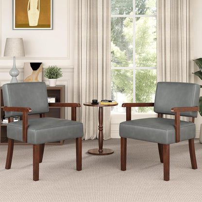 Retro Loungesessel Grau mit Fußhocker – Bequemer Lesesessel