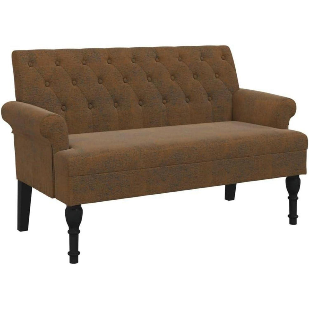 2-Sitzer Sofa Retro-Stil Braun – Loveseat für Wohnzimmer