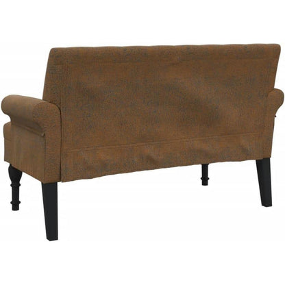 2-Sitzer Sofa Retro-Stil Braun – Loveseat für Wohnzimmer