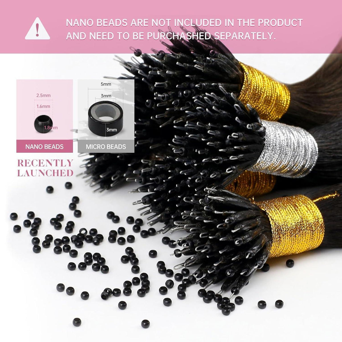 Echthaar Nano Ring Extensions Braun 70cm