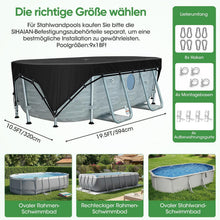 Poolabdeckung Rechteckig 549x274 cm mit 4-Ecken-Verriegelung