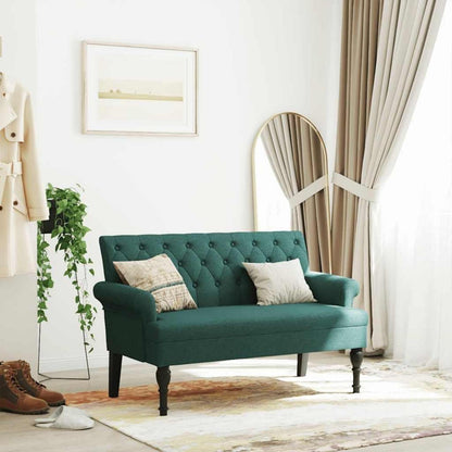 Retro 2-Sitzer Sofa Dunkelgrün – Bequeme Loveseat für Wohnzimmer