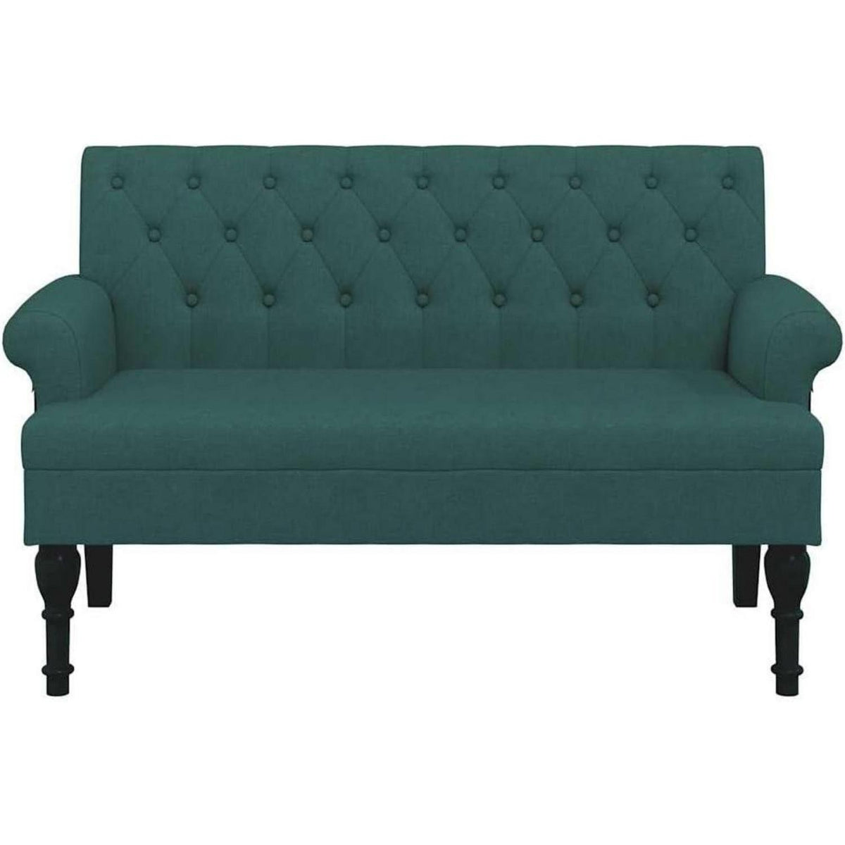 Retro 2-Sitzer Sofa Dunkelgrün – Bequeme Loveseat für Wohnzimmer