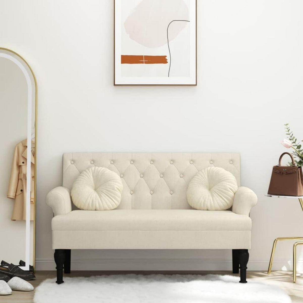 Sitzbank mit Rückenlehne – Retro-Couch für Wohnzimmer & Schlafzimmer