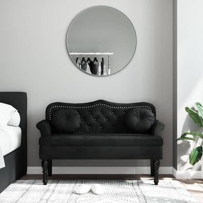 2-Sitzer Samtsofa Loveseat Schwarz – Modernes Polstersofa