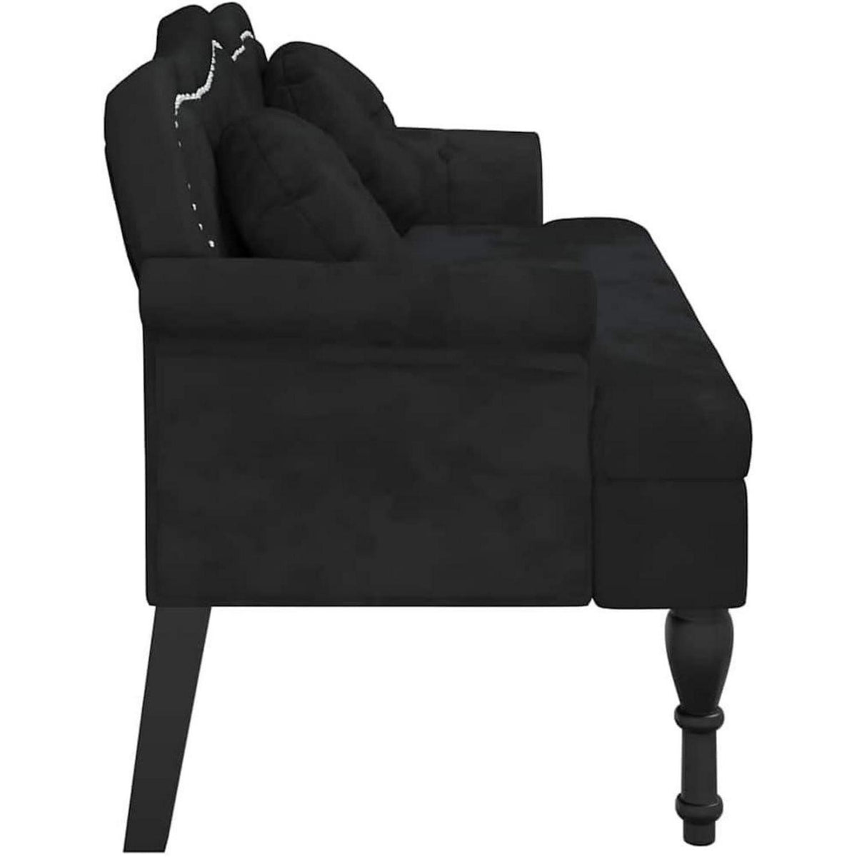 2-Sitzer Samtsofa Loveseat Schwarz – Modernes Polstersofa