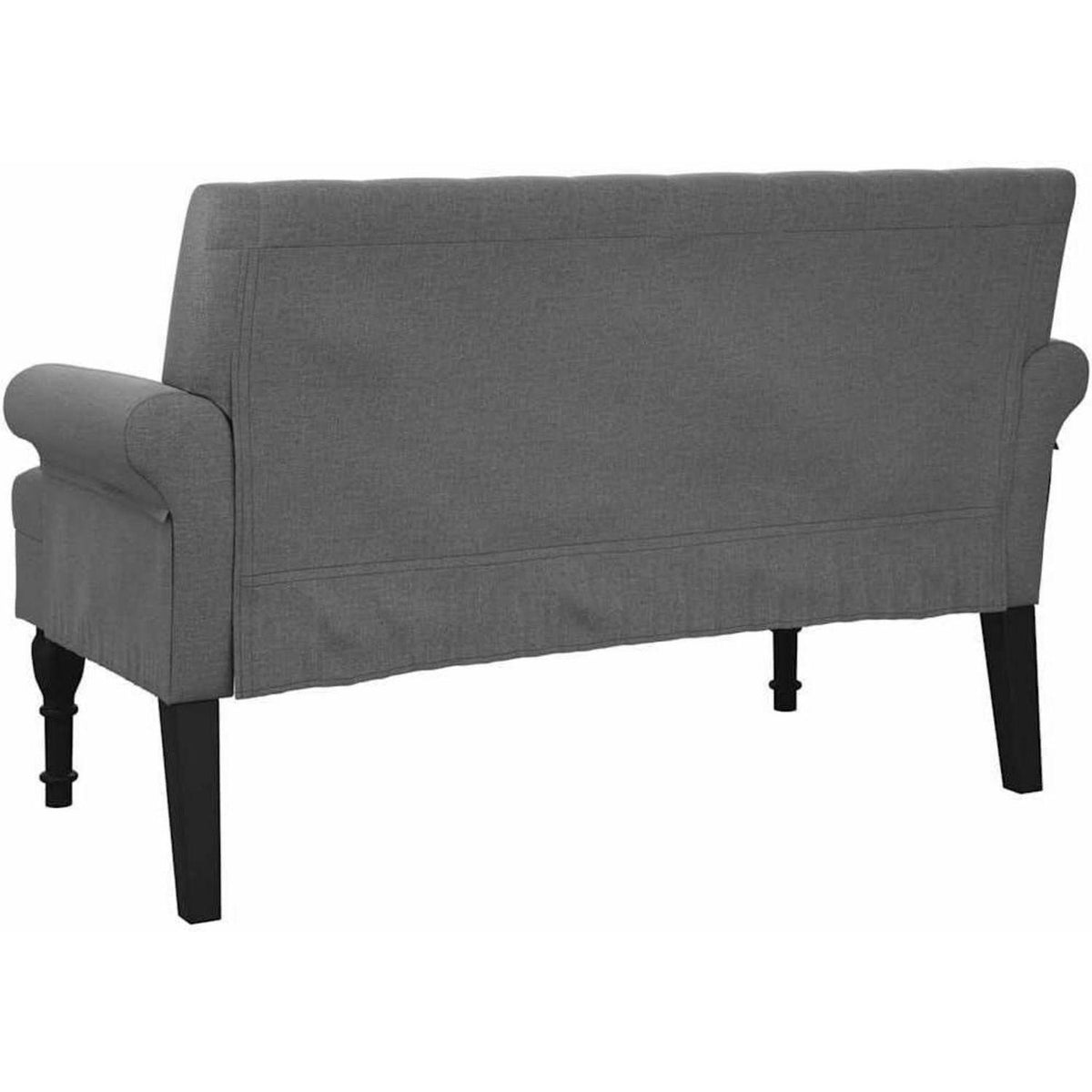 2-Sitzer Sofa Retro-Stil Dunkelgrau – Kleine Couch für Wohnzimmer