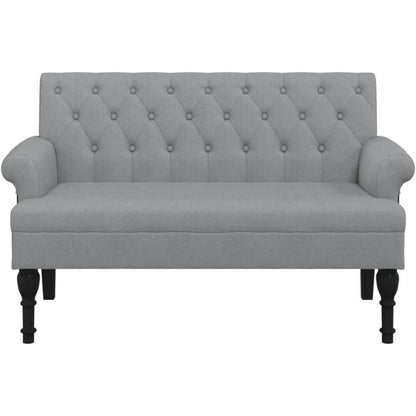 2-Sitzer Sofa Retro-Stil Hellgrau – Loveseat für Wohnzimmer