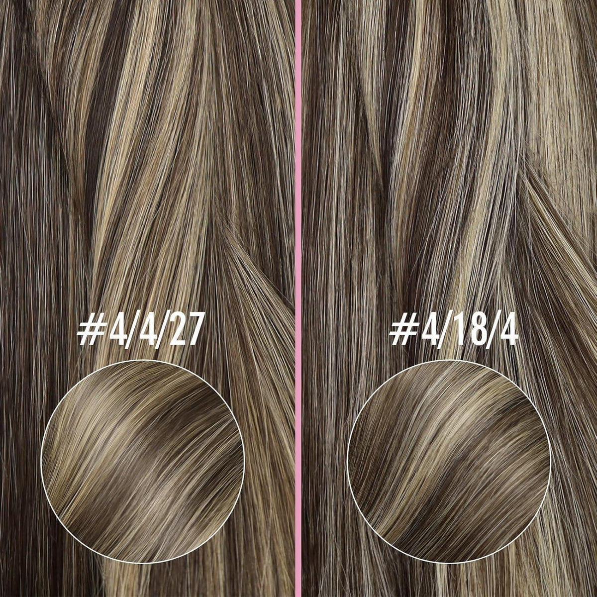 Nano Ring Extensions Braun Ombre Blond Echthaar 35cm