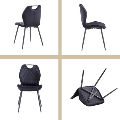 Esszimmer-Set 140cm | Quadratischer Tisch + 4 Leinenstühle