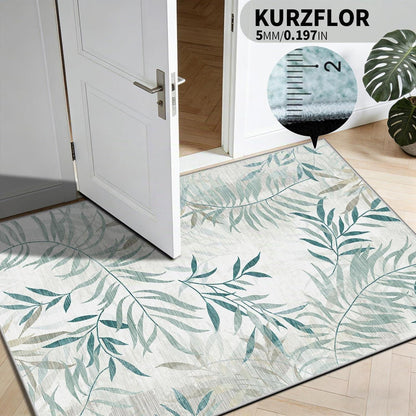 Großer Grün Wohnzimmer Teppich 200x300 cm – Waschbar & Rutschfest