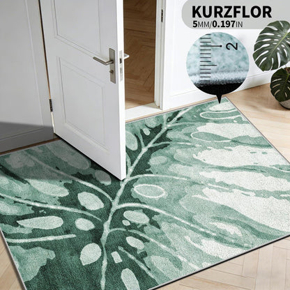Grüner Kurzflor Teppich 180x250cm – Waschbar & Rutschfest
