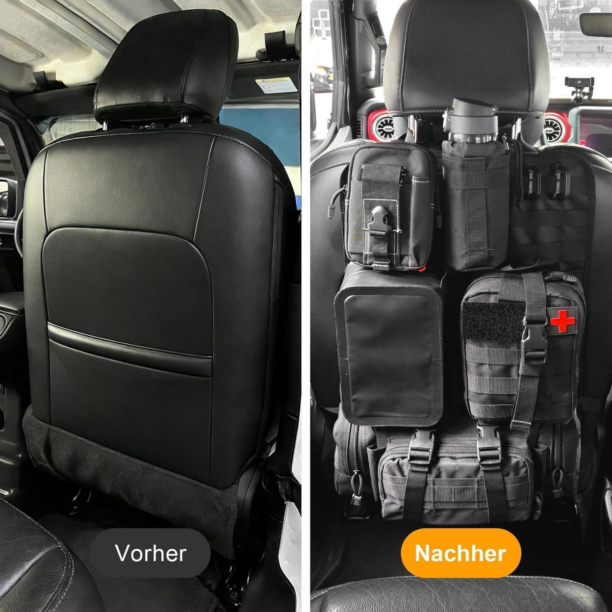 Taktischer Autositz-Organizer mit Molle-Taschen – Universal