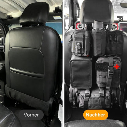Taktischer Autositz-Organizer mit Molle-Taschen – Universal