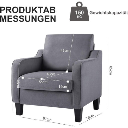 Moderner Ohrensessel Dunkelgrau – Bequemer Sessel für Wohnzimmer & Schlafzimmer