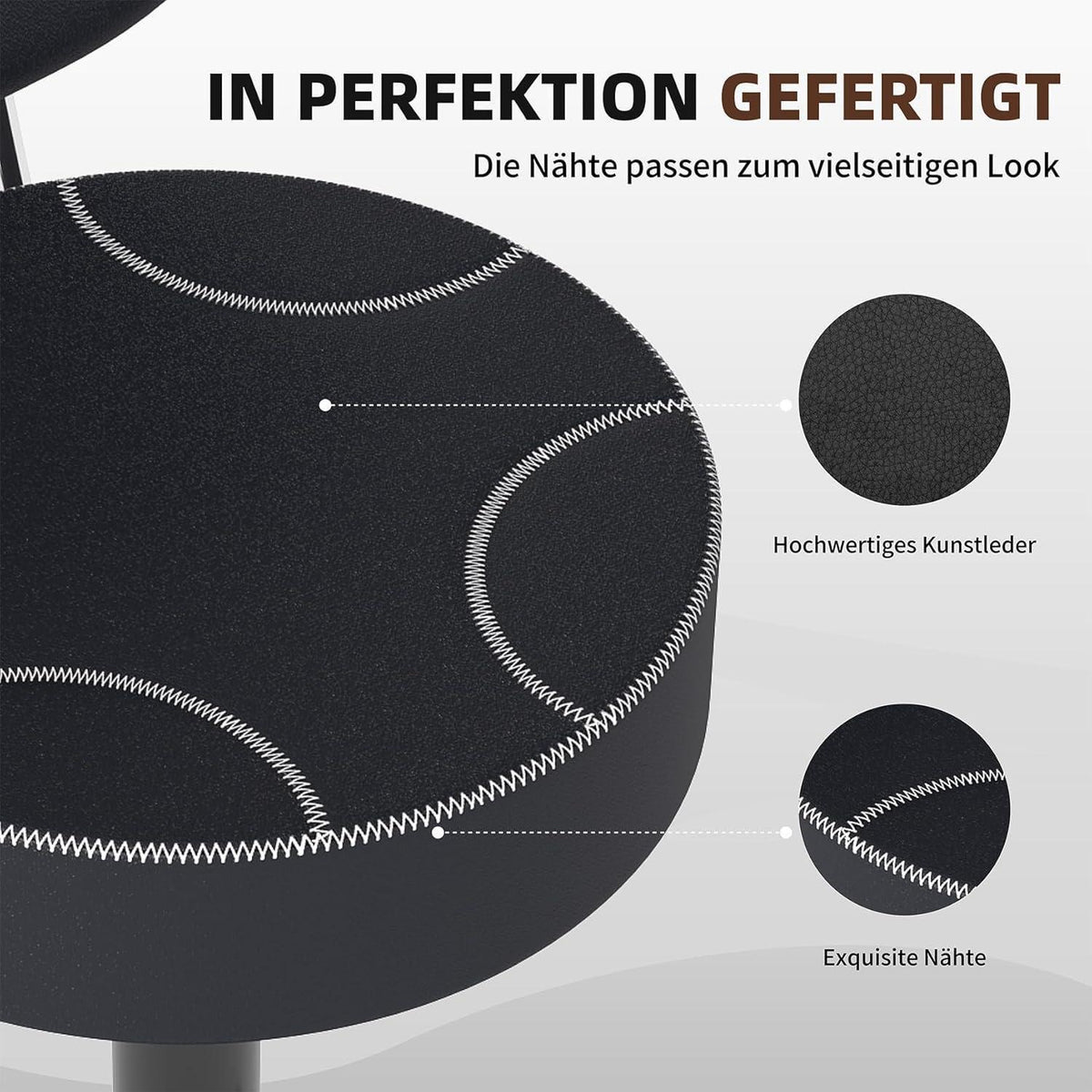 Barhocker Set 3er – Höhenverstellbar & 360° Drehbar